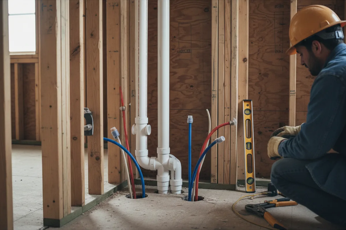 Drain and supply rough-in during Leak Detection in Wadsworth